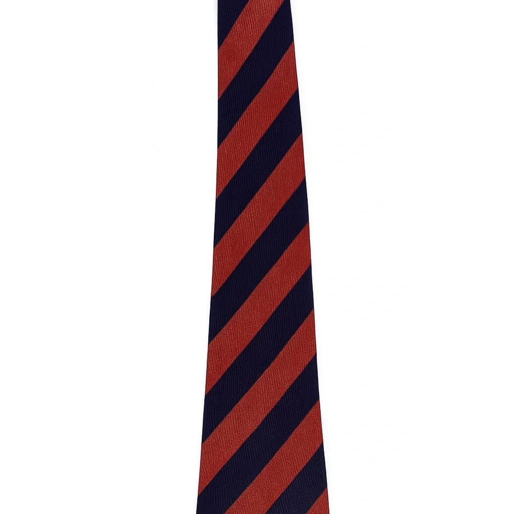 Vintage Burberrys Red & Navy Blue Striped All Silk Tie – Made in England - Picture 7 of 7
